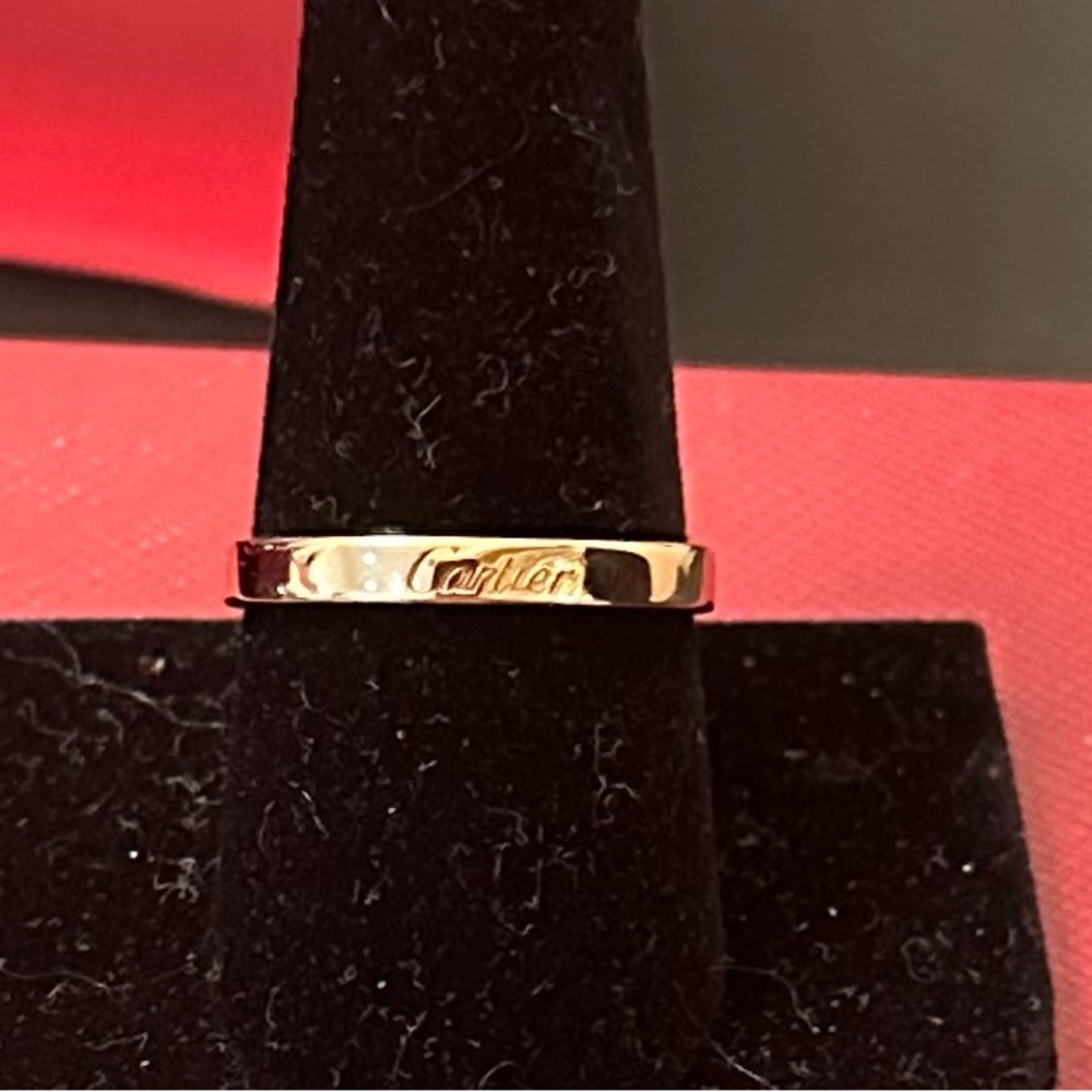 C DE Cartier18K pink gold band wedding ring